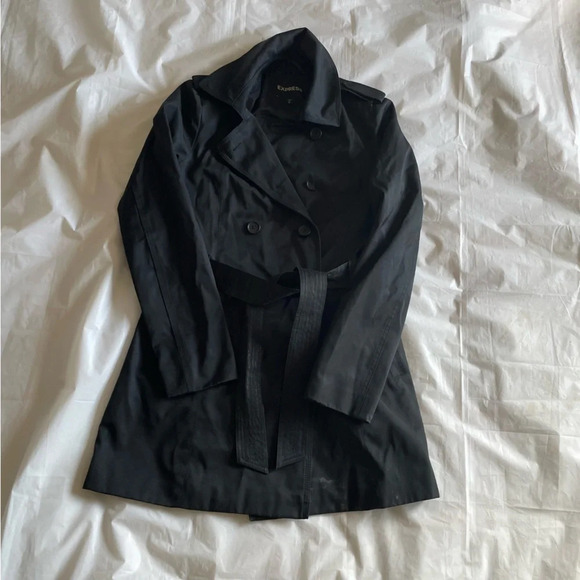 🧥 EXPRESS Trench Coat - Women's Size Medium, Black, Elevate Your Style 🧥 - Picture 6 of 9